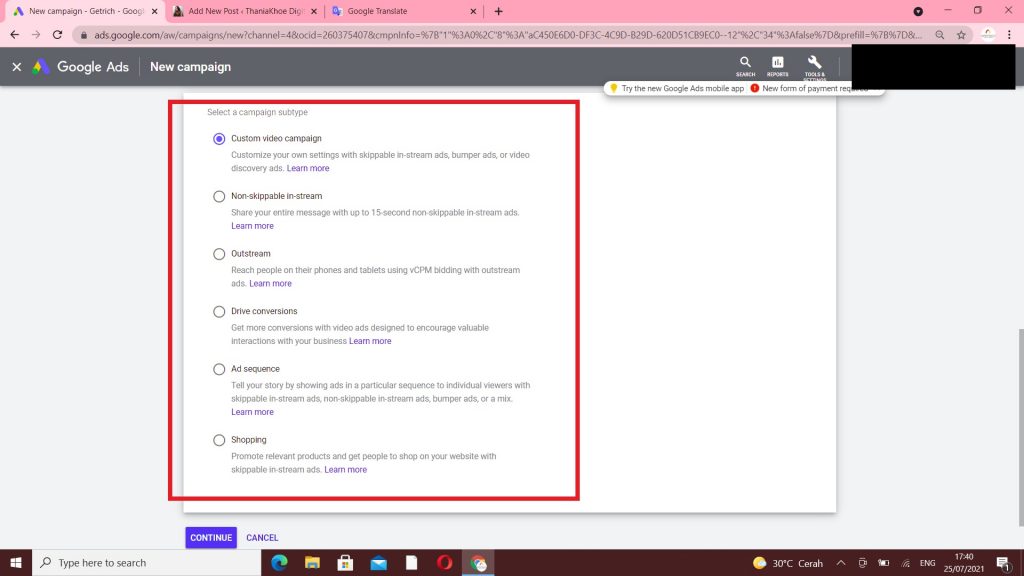 jjenis jenis placement youtube ads