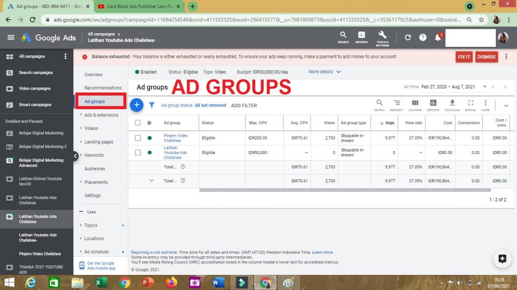 Cara A/B Testing Ads
