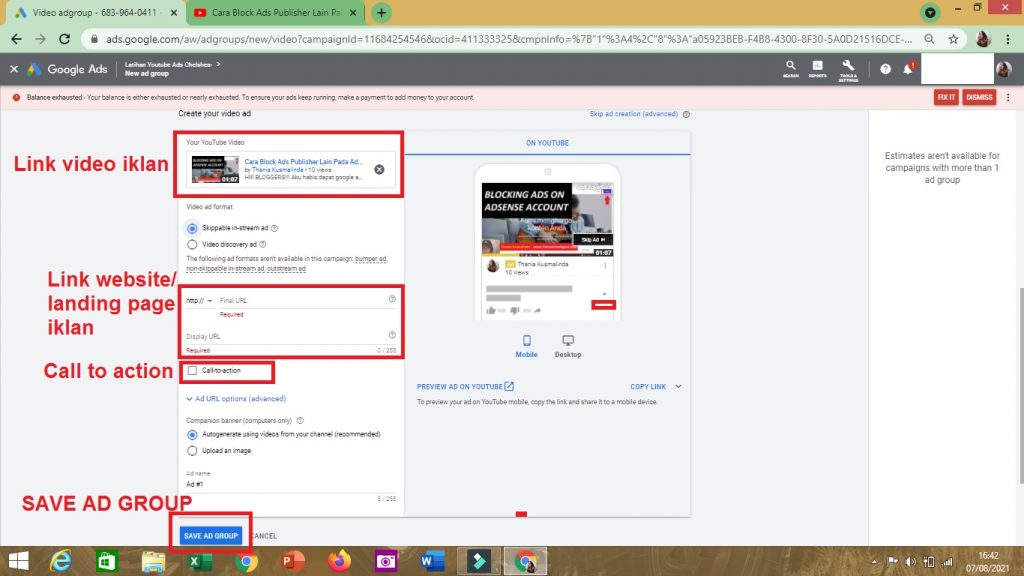 Cara A/B Testing Ads