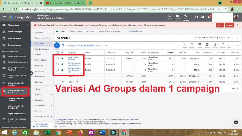 Cara A/B Testing Ads