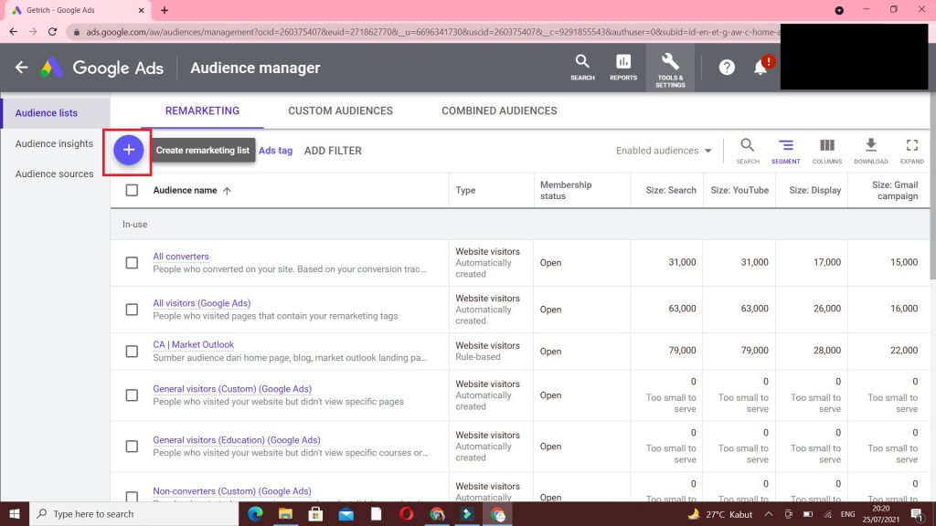 cara membuat audience remarketing