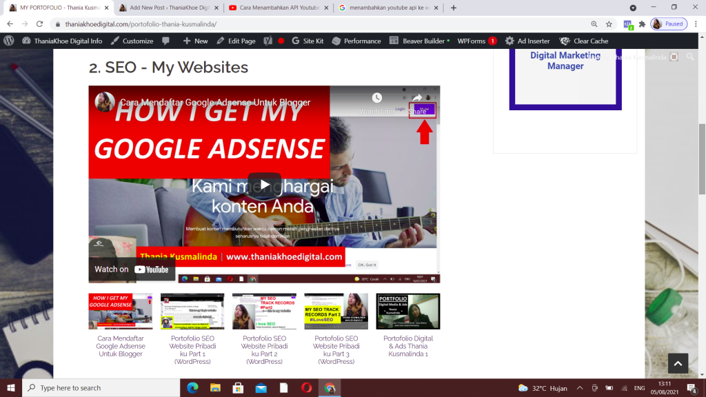 menambahkan youtube api ke website