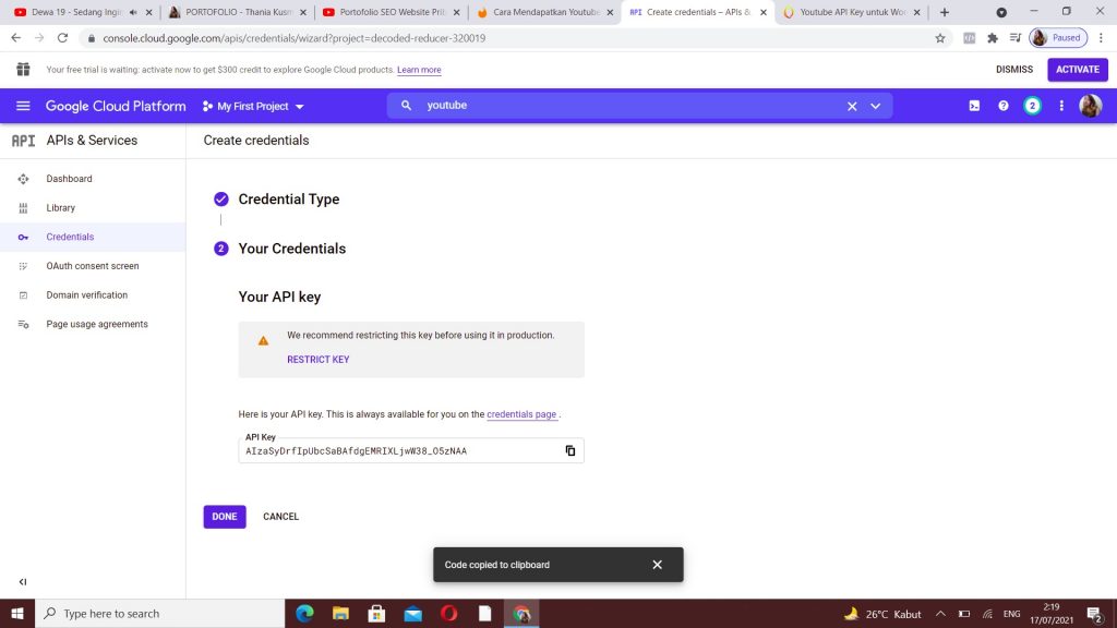 menambahkan youtube api ke wordpress