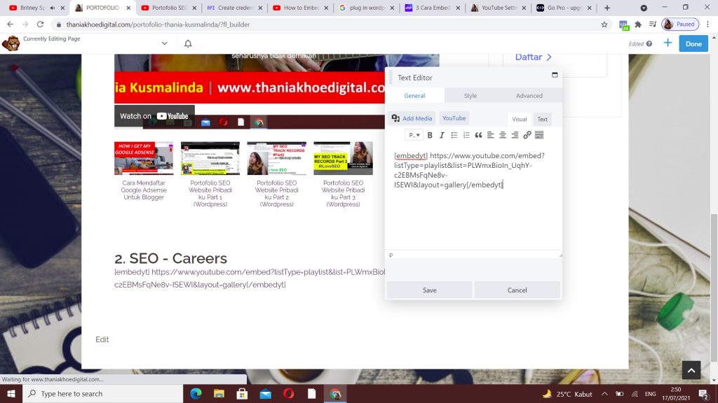 menambahkan youtube api ke website