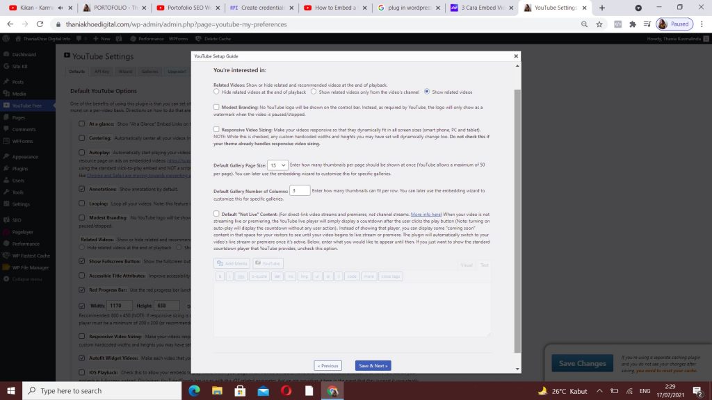 menambahkan youtube api ke website