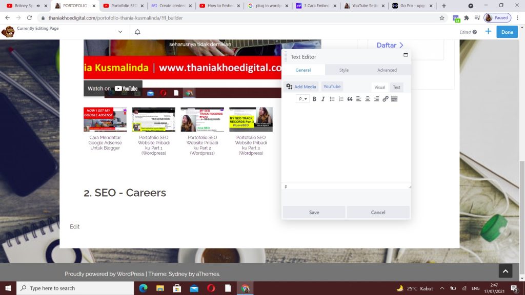menambahkan youtube api ke website