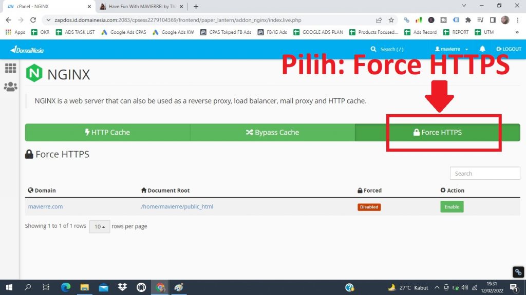 cara install ssl di cpanel wordpres