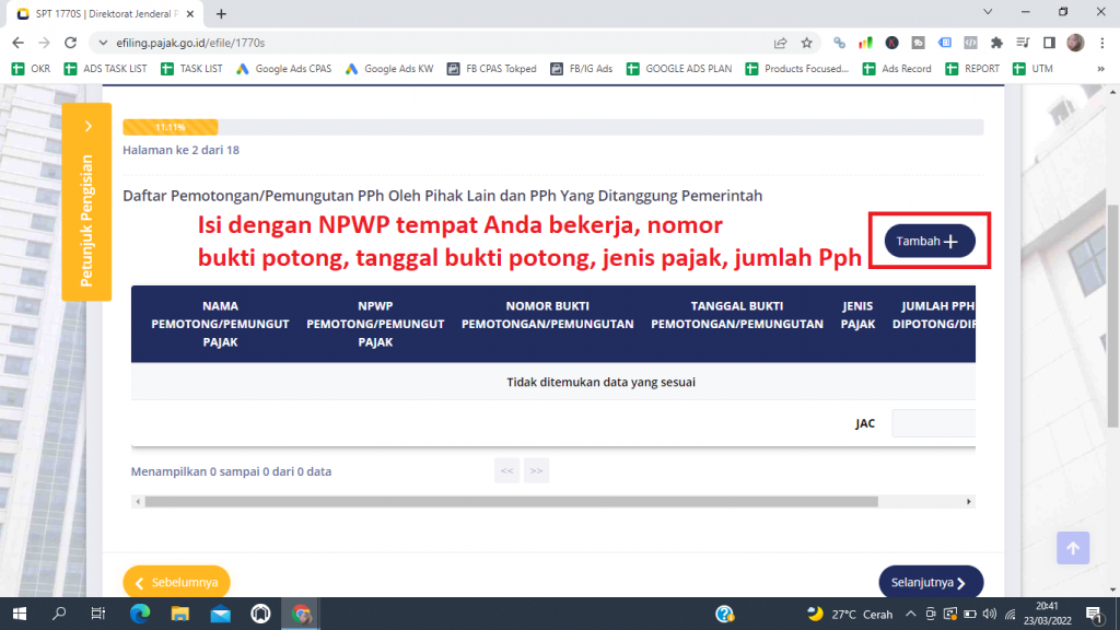 cara lapor pajak online karyawan belum kawin