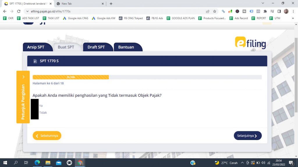 cara lapor pajak online karyawan belum kawin