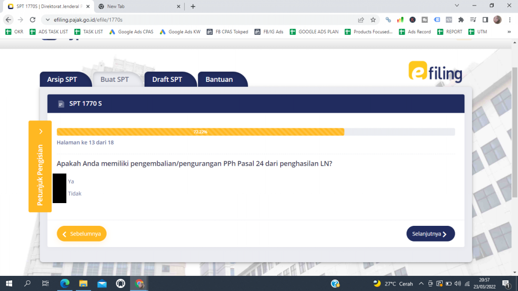 cara lapor pajak online karyawan belum kawin