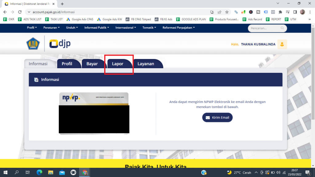 cara lapor pajak online karyawan belum kawin