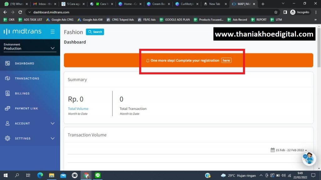 cara daftar dan membuat akun midtrans