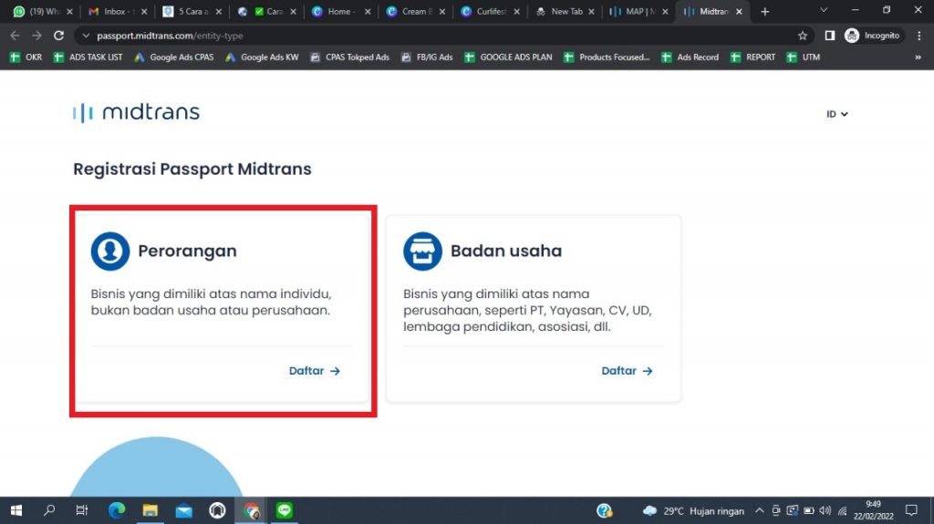cara daftar dan membuat akun midtrans