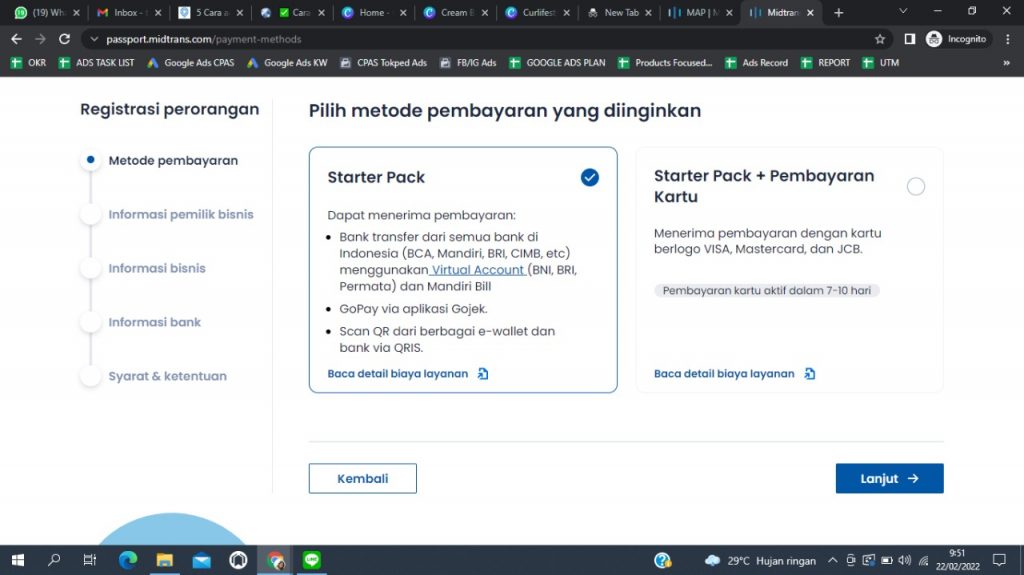 cara daftar dan membuat akun midtrans