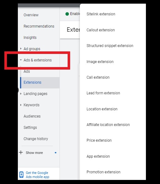 mengenal jenis-jenis extension google ads