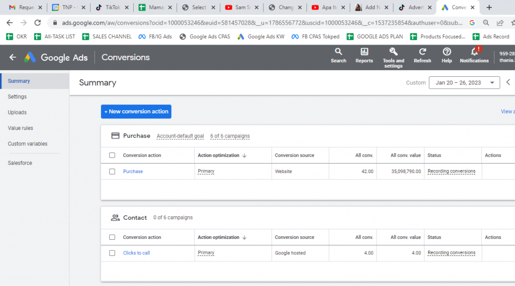 apa itu conversion action di google ads
