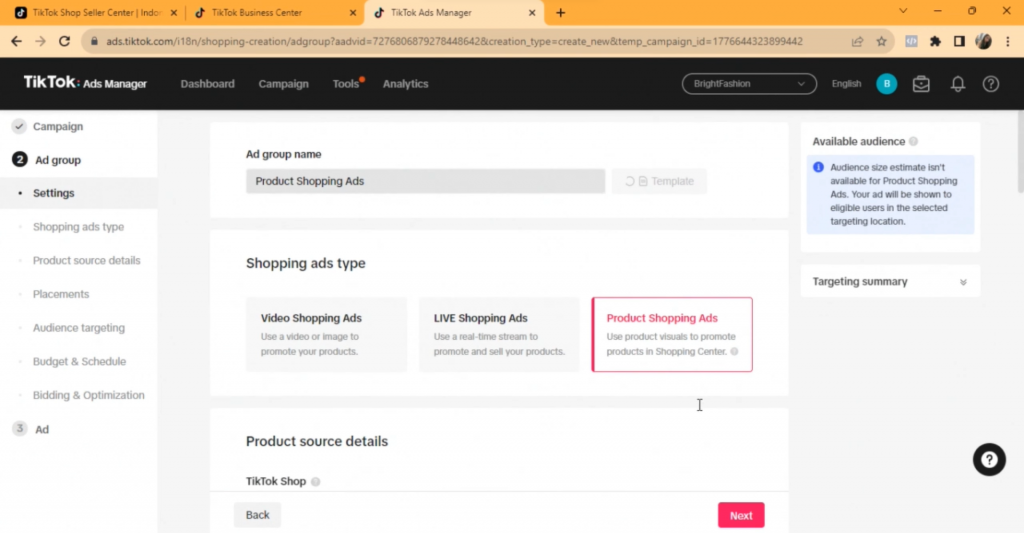 Cara membuat dan teknik optimasi Product Shopping Ads (PSA) Tiktok - Beriklan di Shop Tab Tiktok