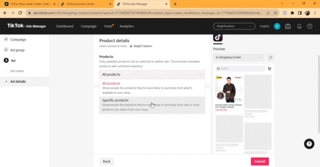 Cara membuat dan teknik optimasi Product Shopping Ads (PSA) Tiktok - Beriklan di Shop Tab Tiktok