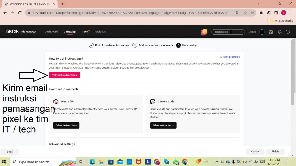 Cara Memasang Tiktok Pixel Untuk Mengetahui Pembelian & Revenue Tiktok Ads 10